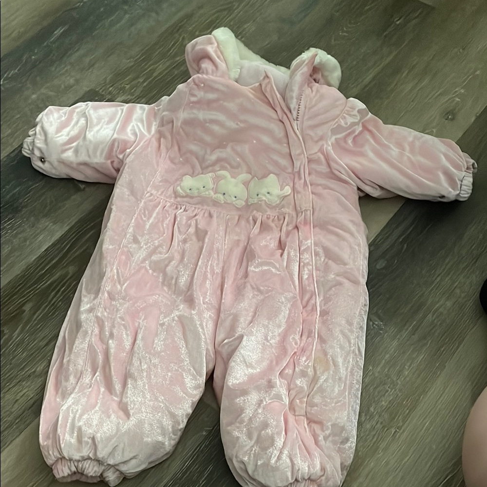 Adorable Pink Baby Snowsuit